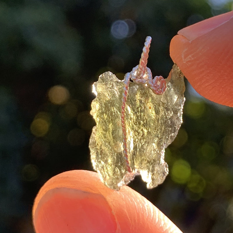 Moldavite Sterling Silver Wire Wrapped Pendant-Moldavite Life