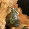 Moldavite Sterling Silver Wire Wrapped Pendant-Moldavite Life