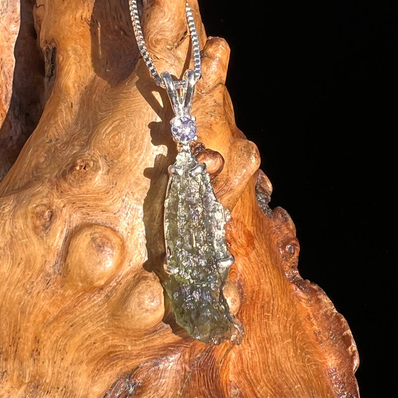 Moldavite & Tanzanite Necklace Sterling Silver #5011-Moldavite Life