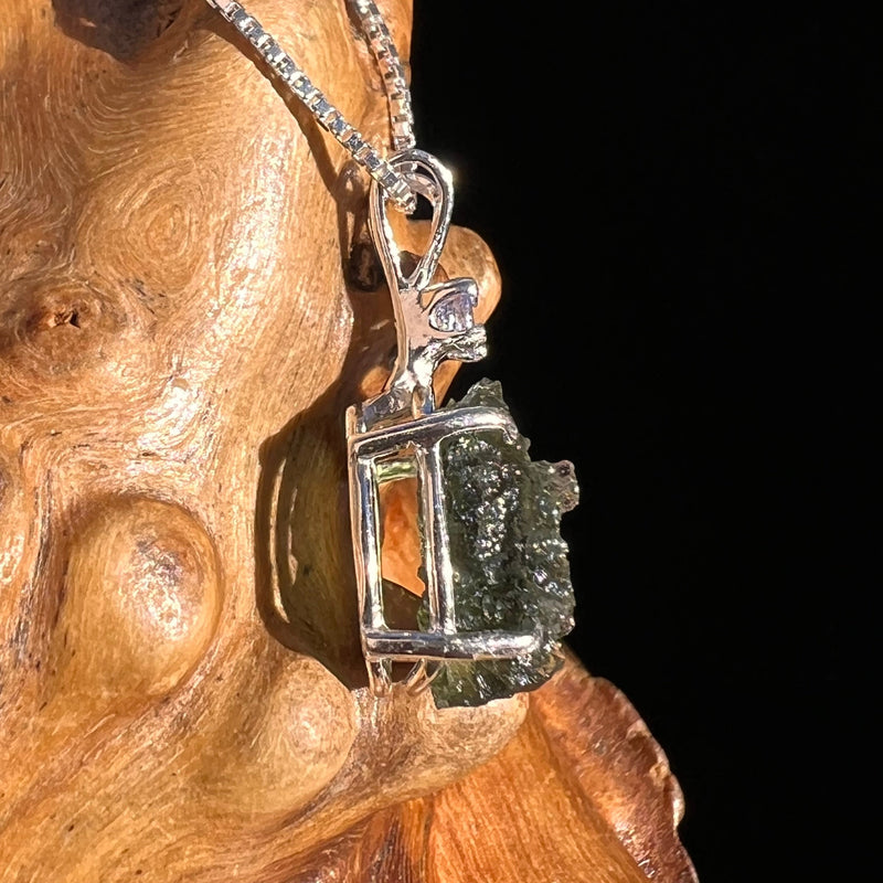 Moldavite & Tanzanite Necklace Sterling Silver #5015-Moldavite Life