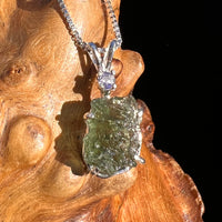 Moldavite & Tanzanite Necklace Sterling Silver #5018-Moldavite Life