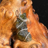 Moldavite Wire Wrapped Pendant Sterling Silver #2590-Moldavite Life