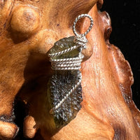 Moldavite Wire Wrapped Pendant Sterling Silver #2692-Moldavite Life