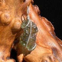 Moldavite Wire Wrapped Pendant Sterling Silver #2699-Moldavite Life