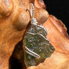 Moldavite Wire Wrapped Pendant Sterling Silver #2702-Moldavite Life