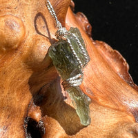 Moldavite Wire Wrapped Pendant Sterling Silver #2705-Moldavite Life