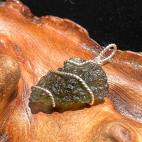 Moldavite Wire Wrapped Pendant Sterling Silver #2706-Moldavite Life