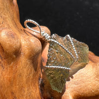 Moldavite Wire Wrapped Pendant Sterling Silver #2707-Moldavite Life