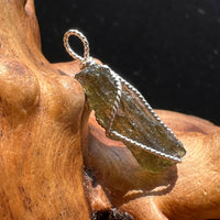 Moldavite Wire Wrapped Pendant Sterling Silver #2708-Moldavite Life