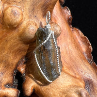 Moldavite Wire Wrapped Pendant Sterling Silver #2708-Moldavite Life