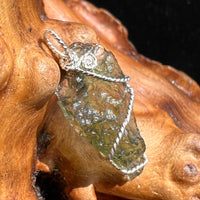 Moldavite Wire Wrapped Pendant Sterling Silver #2715-Moldavite Life