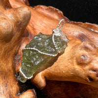 Moldavite Wire Wrapped Pendant Sterling Silver #2715-Moldavite Life