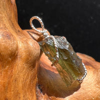Moldavite Wire Wrapped Pendant Sterling Silver #2716-Moldavite Life