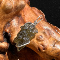 Moldavite Wire Wrapped Pendant Sterling Silver #2716-Moldavite Life