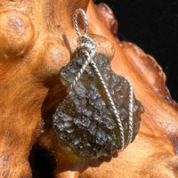 Moldavite Wire Wrapped Pendant Sterling Silver #2717-Moldavite Life