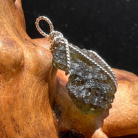Moldavite Wire Wrapped Pendant Sterling Silver #2717-Moldavite Life