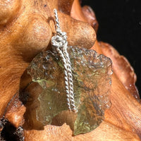 Moldavite Wire Wrapped Pendant Sterling Silver #2720-Moldavite Life