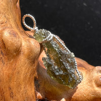 Moldavite Wire Wrapped Pendant Sterling Silver #2722-Moldavite Life