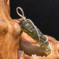 Moldavite Wire Wrapped Pendant Sterling Silver #2723-Moldavite Life