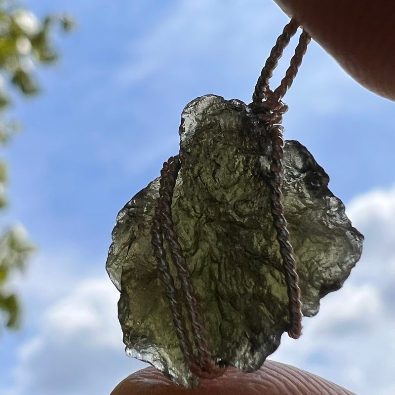 Moldavite Wire Wrapped Pendant Sterling Silver #2724-Moldavite Life