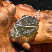 Moldavite Wire Wrapped Pendant Sterling Silver #2726-Moldavite Life
