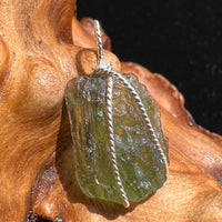 Moldavite Wire Wrapped Pendant Sterling Silver #2730-Moldavite Life