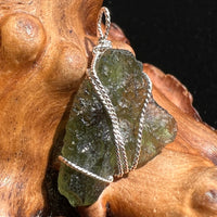 Moldavite Wire Wrapped Pendant Sterling Silver #2731-Moldavite Life