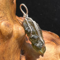 Moldavite Wire Wrapped Pendant Sterling Silver #2732-Moldavite Life