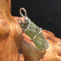 Moldavite Wire Wrapped Pendant Sterling Silver #2734-Moldavite Life