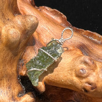 Moldavite Wire Wrapped Pendant Sterling Silver #2734-Moldavite Life