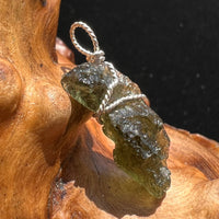 Moldavite Wire Wrapped Pendant Sterling Silver #2738-Moldavite Life
