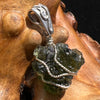 Moldavite Wire Wrapped Pendant Sterling Silver #2740-Moldavite Life