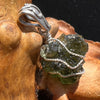 Moldavite Wire Wrapped Pendant Sterling Silver #2740-Moldavite Life