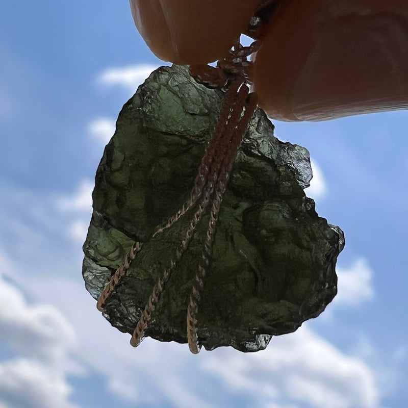 Moldavite Wire Wrapped Pendant Sterling Silver #2748-Moldavite Life