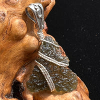 Moldavite Wire Wrapped Pendant Sterling Silver #2753-Moldavite Life