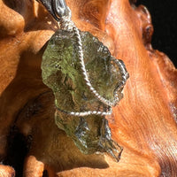 Moldavite Wire Wrapped Pendant Sterling Silver #2755-Moldavite Life