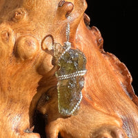 Moldavite Wire Wrapped Pendant Sterling Silver #3035-Moldavite Life