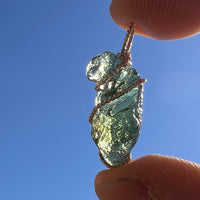 Moldavite Wire Wrapped Pendant Sterling Silver #3036-Moldavite Life