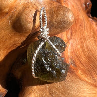 Moldavite Wire Wrapped Pendant Sterling Silver #3038-Moldavite Life