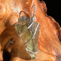Moldavite Wire Wrapped Pendant Sterling Silver #3043-Moldavite Life