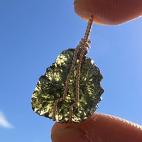Moldavite Wire Wrapped Pendant Sterling Silver #3044-Moldavite Life
