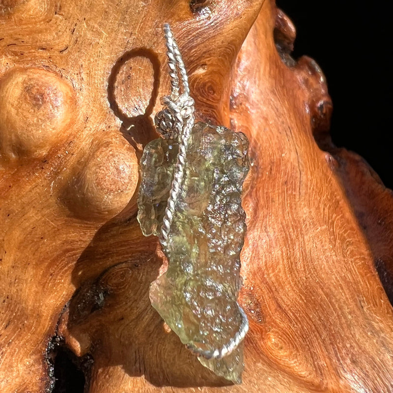 Moldavite Wire Wrapped Pendant Sterling Silver #3056-Moldavite Life