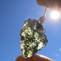 Moldavite Wire Wrapped Pendant Sterling Silver #3060-Moldavite Life