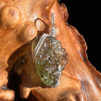 Moldavite Wire Wrapped Pendant Sterling Silver #3060-Moldavite Life