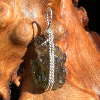 Moldavite Wire Wrapped Pendant Sterling Silver #3065-Moldavite Life