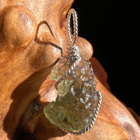 Moldavite Wire Wrapped Pendant Sterling Silver #3069-Moldavite Life