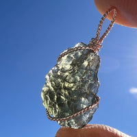 Moldavite Wire Wrapped Pendant Sterling Silver #3069-Moldavite Life