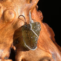 Moldavite Wire Wrapped Pendant Sterling Silver #3071-Moldavite Life