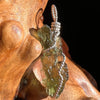 Moldavite Wire Wrapped Pendant Sterling Silver #3075-Moldavite Life