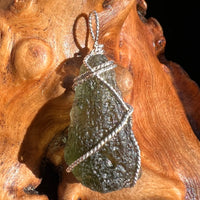 Moldavite Wire Wrapped Pendant Sterling Silver #3079-Moldavite Life